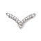 Rack Plating Brass Micro Pave Clear Cubic Zirconia Chandelier Component Link, V-shape, Cadmium Free & Lead Free, Long-Lasting Plated, Platinum, 20x36x3mm, Hole: 1mm