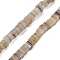 Handmade Lampwork Beads Strands, Square with seed Beads, Tan, 4x4x2~3mm, Hole: 0.8mm, about 157pcs/strand, 15.75''(40cm)