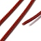 Braided Stainless Steel Cord, for DIY Craft, Textured Round, FireBrick, 3mm, about 32.81 Feet(10m)/Roll