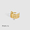 Elegant European and American Stainless Steel Cuff Ring for Women, Leaf, Golden