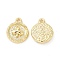 Rack Plating Alloy Charms, Cadmium Free & Lead Free, Flat Round with Club Sign, Light Gold, 15x12x3mm, Hole: 1.6mm