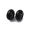 201 Stainless Steel Beads, with Silicone Inside, Rondelle, Black, 8x4mm, Hole: 1.4mm