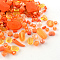 Acrylic Beads, Mixed Shapes, Orange Red, 5.5~28x6~20x3~11mm, Hole: 1~5mm