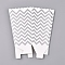 Wave Pattern Paper Popcorn Boxes, Pop Corn/Candy/Sanck Boxes, Party Decoration, Silver, 15.5x14.1x0.1cm, Finished Product: 11.6x7.4x7.6cm