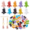 40Pcs 10 Colors Alloy Pendants, Dinosaur Charms, Mixed Color, 16.5x11.5x6.5mm, Hole: 1.8mm, 4pcs/color