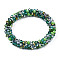 Glass Beaded Crochet Stretch Bracelet, Fashion Nepal Bracelet for Women, Green, Inner Diameter: 1-7/8 inch(4.7cm)