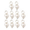 ABS Imitation Pearl Bead Charms, Heart Shape, with Silver 304 Stainless Steel Jump Rings, White, 9x6x3.5mm, Hole: 3.5mm