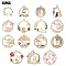 15Pcs 15 Styles Alloy Enamel Pendants, Light Gold, Cadmium Free & Nickel Free & Lead Free, Mixed Shape, Mixed Color, 20.5~33x22~30x1.5~3mm, Hole: 1.4~2mm, 1pc/style