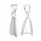 Brass Ice Pick Pinch Bails, Pendant Bails, Cadmium Free & Nickel Free & Lead Free, Silver, 19x7x4mm, Hole: 4x5mm