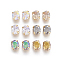 Sew on Cubic Zirconia, with Brass Prong Settings, Garments Accessories, Multi-strand Links, Oval, Mixed Color, 10x8x5mm, Hole: 0.7mm