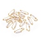 Brass Kilt Pin Brooch Findings, Long-Lasting Plated, with Shell Pearl Beads, Real 18K Gold Plated, 23x7.5x2.5mm, Hole: 1.4mm