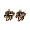 304 Stainless Steel Enamel Pendants, Horse Charm, Golden, Black, 20x17x2.5mm, Hole: 1.4mm