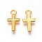 Alloy Pendants, Cross, Golden, 15.5x8.5x1mm, Hole: 1.5mm