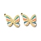 Ion Plating(IP) 304 Stainless Steel Pendants, with Enamel, Butterfly Charm, Golden, 13.5x15.5x1.5mm, Hole: 1.4mm