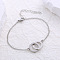 Stainless Steel Link Bracelets, Curb Chain Bracelets for Women, Double Rings, Stainless Steel Color