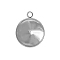 304 Stainless Steel Pendant Cabochon Settings, for Fancy Stone, Stainless Steel Color, Round, Tray: 12mm, 16x13mm