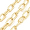 Oxidation Aluminum Cable Chains, Unwelded, with Spool, Golden, 19.5x11x2.5mm, about 32.81 Feet(10m)/Roll