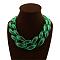 Frosted Acrylic Chunky Twisted Chain Necklacs for Women, with Metal Clasps, Golden, Green, 19.69 inch(50cm)