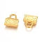 304 Stainless Steel Pendants, Textured, Hand Bag, Golden, 12x11x2.5mm, Hole: 3X3mm
