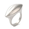 304 Stainless Steel Finger Ring, Elliptic Shape, Stainless Steel Color, Inner Diameter: 18mm