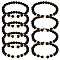 1 Set Bear & Cross & Moon & Crown & Heart & Butterfly Brass Beaded Stretch Bracelets Set, Natural Lava Rock Essential Oil Stackable Bracelets for Women, Golden, Inner Diameter: 2-1/8 inch(5.45cm), 9 style, 1pc/style, 9pcs/set