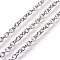 Tarnish Resistant 304 Stainless Steel Cable Chains, Unwelded, with Spool, Oval, Stainless Steel Color, 4x3x0.8mm, about 164.04 Feet(50m)/roll