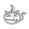 Non-Tarnish 201 Stainless Steel Pendants, Devil Charm, Stainless Steel Color, 22.5x32x1.5mm, Hole: 4x7mm