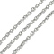 Tarnish Resistant 304 Stainless Steel Textured Cable Chains, with Spool, Unwelded, Oval, Stainless Steel Color, 3x2.4x0.6mm, about 65.61 Feet(20m)/roll