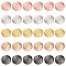30Pcs 5 Colors Brass Pendants, Textured, Flat Round, Mixed Color, 20x0.5mm, Hole: 1.2mm, 6pcs/color