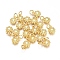 Electroplated Alloy Charms, Long-Lasting Plated, with Brass Jump Ring, Flower, Golden, 10.5x7.5x3mm, Hole: 3.5mm