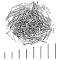 320Pcs 8 Style 304 Stainless Steel Tube Beads, Stainless Steel Color, 10~25x1.5~2mm, Hole: 1~1.5mm, 40pcs/style
