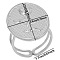 Non-Tarnish Stylish Adjustable Flat Round with Rose Flower 304 Stainless Steel Cuff Ring, Stainless Steel Color, Inner Diameter: 17mm