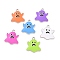 Alloy Enamel Pendants, Platinum, Ghost Charm, Mixed Color, 20.5x18x1.5mm, Hole: 2mm
