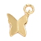 Rack Plating Real 18K Gold Plated Brass Pendants, with Jump Rings, Long-Lasting Plated, Lead Free & Cadmium Free, Butterfly, Real 18K Gold Plated, 11.5x9.5x1mm, Jump Ring: 4.6x0.8mm, 3mm Inner Diameter