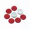 Resin Cabochons, Bottom Silver Plated, Half Round/Dome, Red, 12x3mm