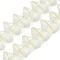 Electroplate Glass Beads Strands, Flying Saucer Shaped Beads, Beige, 14x10~10.5mm, Hole: 1.2~1.4mm, about 60pcs/strand, 23.78''(60.4cm)