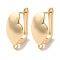Brass Hoop Earrings Findings, Cadmium Free & Nickel Free & Lead Free, Heart, Real 18K Gold Plated, 19~20x10.5x13mm, Hole: 1.5mm, Pin: 1mm