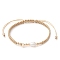 Brass & Natural Pearl Braided Bead Bracelets, Adjustable Bracelet, Star, Inner Diameter: 1-3/4~3-1/2 inch(4.6~8.8cm)