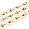304 Stainless Steel Textured Oval Link Chains, Soldered, with Spool, Ion Plating(IP), with Column, Real 18K Gold Plated, 6.5x4.5x0.8mm, about 32.81 Feet(10m)/Roll