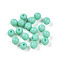 Opaque Solid Color Glass Beads, Round, Turquoise, 4.5mm, Hole: 0.9~1mm