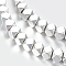 Non-magnetic Synthetic Hematite Beads Strands, Polygon, Silver Plated, 4x4x4mm, Hole: 1mm, about 98pcs/strand, 15.7 inch(40cm)