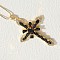 Cross Brass Micro Pave Cubic Zirconia Pendant Necklaces, Golden, Black, 17.72 inch(45cm)