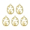 Rack Plating Alloy Pendants, with Crystal Rhinestone, Oval with Moon & Star Charms, Cadmium Free & Nickel Free & Lead Free, Light Gold, 27x18.5x3mm, Hole: 1.8mm