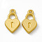 Rack Plating Alloy Pendants, Cadmium Free & Nickel Free & Lead Free, Heart Padlock Charm, Matte Gold Color, 18.5x10.5x2.5mm, Hole: 1.5mm