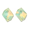 Mocha(MK) Irregular Rhombus Sew on Rhinestone, 2 Hole Links, Flat Back & Back Plated, Garment Accessories, Light Azore, 17~17.5x13~14x4.5~5mm, Hole: 1mm, 28pcs/board