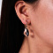 Stainless Steel Irregular Transparent Crystal Cubic Zirconia Dangle Stud Earrings, Silver