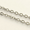 Tarnish Resistant 304 Stainless Steel Cable Chains, Unwelded, with Spool, Flat Oval, Stainless Steel Color, 4x3x0.8mm, about 82.02 Feet(25m)/roll