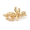 Brass Fold Over Clasps, Cadmium Free & Nickel Free & Lead Free, Long-lasting Plated, Flower, Real 18K Gold Plated, 34mm, Hole: 1.2mm