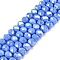 Electroplate Glass Beads Strands, Opaque Solid Color, AB Color Plated, Faceted, Rondelle, Cornflower Blue, 6x5mm, Hole: 1mm, about 80~85pcs/strand, 38~40cm