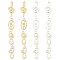 16Pcs 8 Style Ion Plating(IP) 304 Stainless Steel Charms, Laser Cut, Mixed Shape, Golden & Stainless Steel Color, 13~15x6~7x1.5mm, Hole: 1.4~1.5mm, 2pcs/style